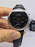 Copy BLANCPAIN Automatic JB 7750 Watch Black Dial Black Leather